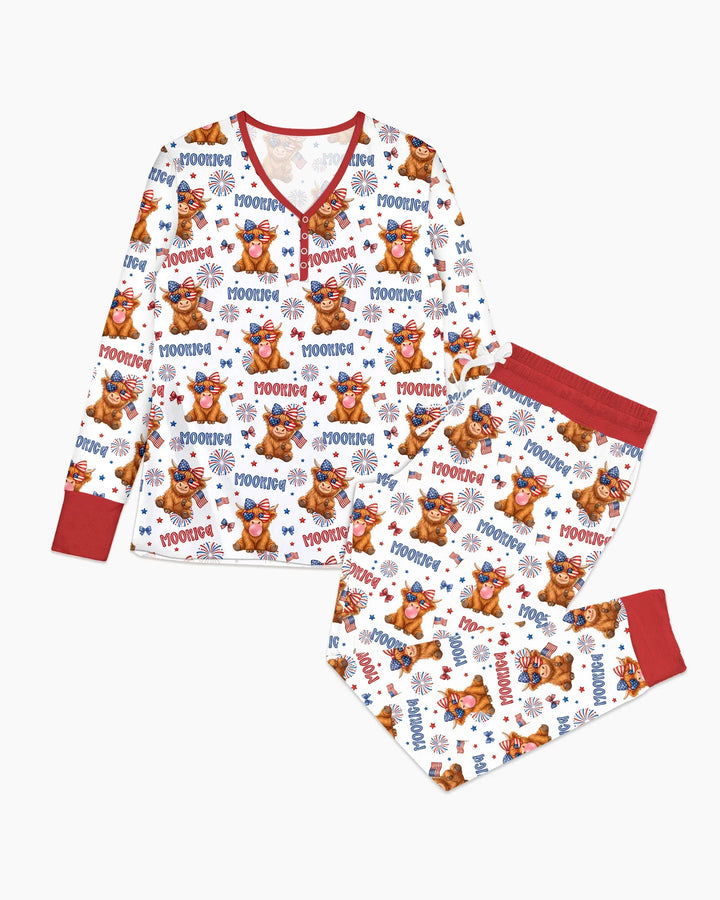 Moo-Rica Cowgirl Bamboo Women Pajama Set