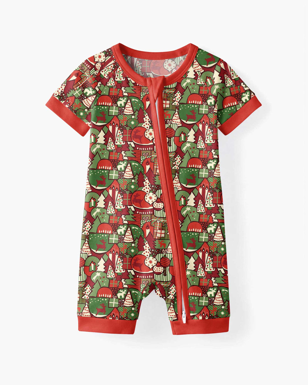 Christmas Time Mosaic Bamboo Shorty Zippy