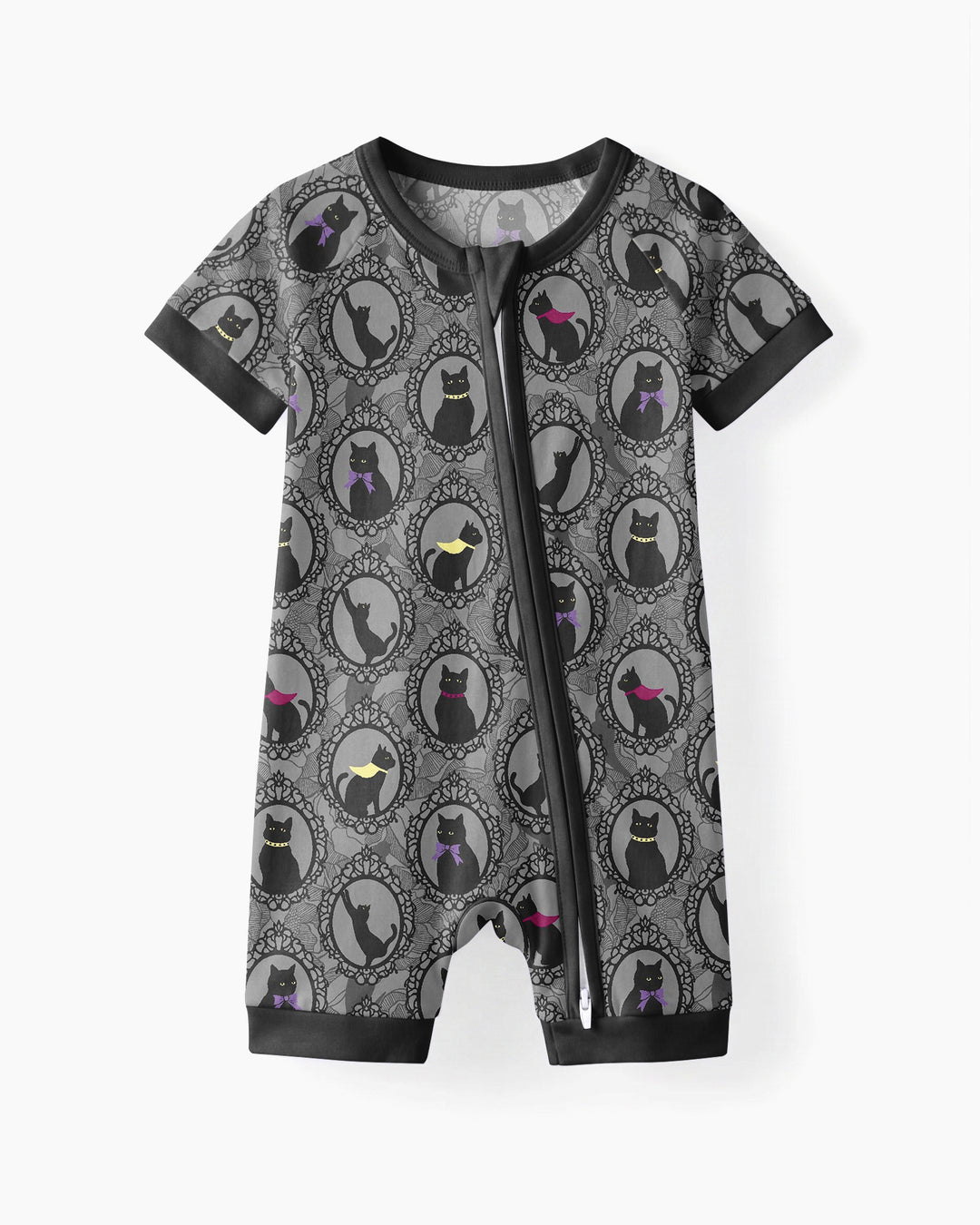 Midnight Cat Parade Bamboo Shorty Zippy