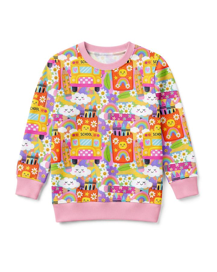 Retro Happy Classroom Bamboo Crewneck Sweatshirt