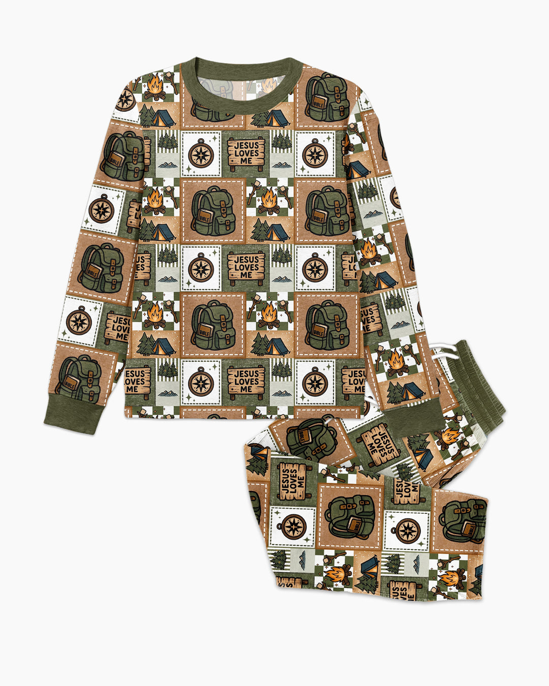 Camping Jesus Loves Me Bamboo Men's Pajama Set