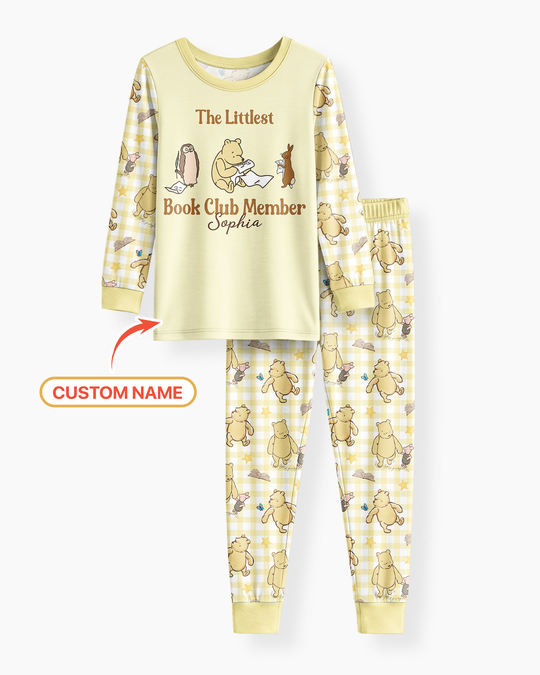 Custom Name Littlest Book Club Member Bamboo Two Piece Long Sleeve Pajama Set