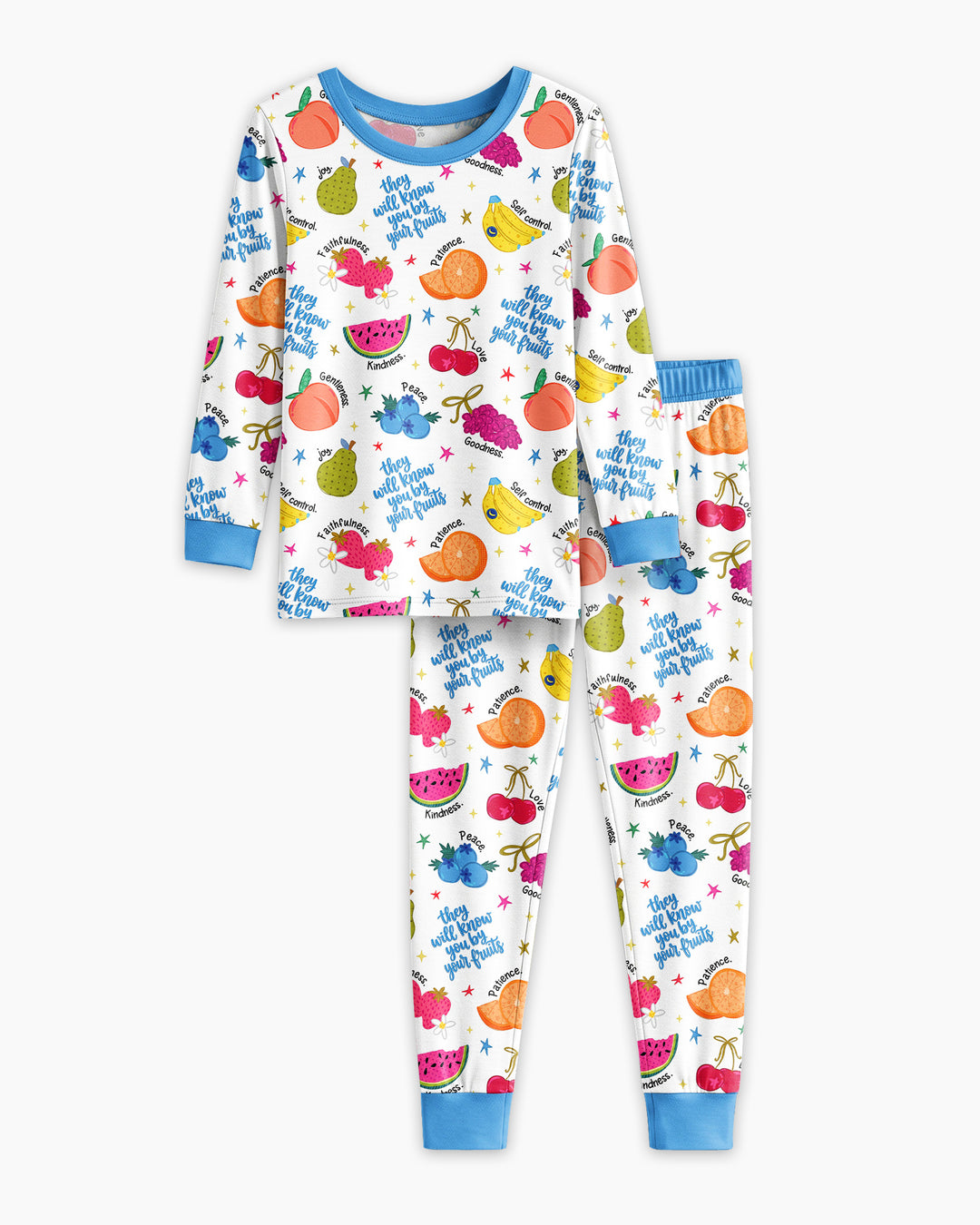 They Will Know You By Your Fruits Bamboo Two Piece Long Sleeve Pajama Set