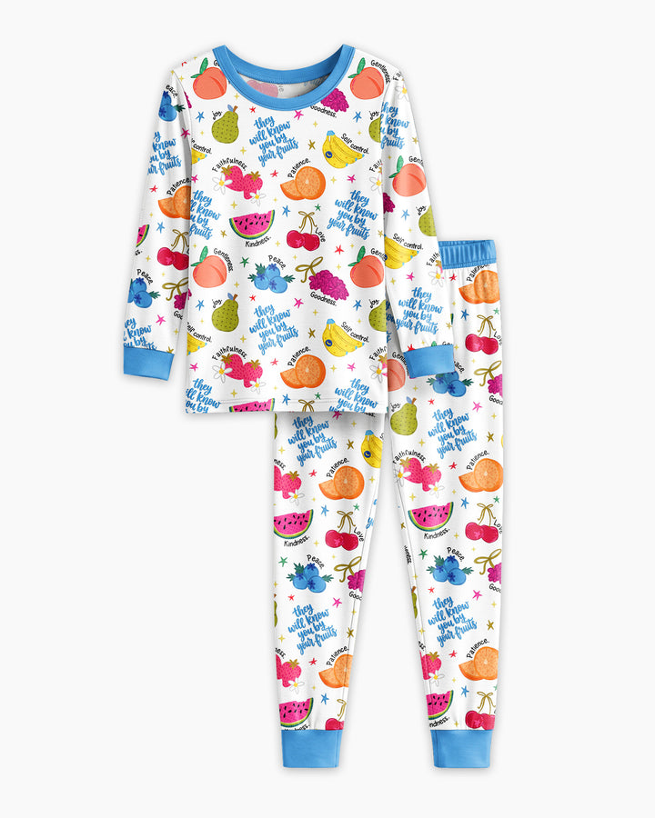 They Will Know You By Your Fruits Bamboo Two Piece Long Sleeve Pajama Set