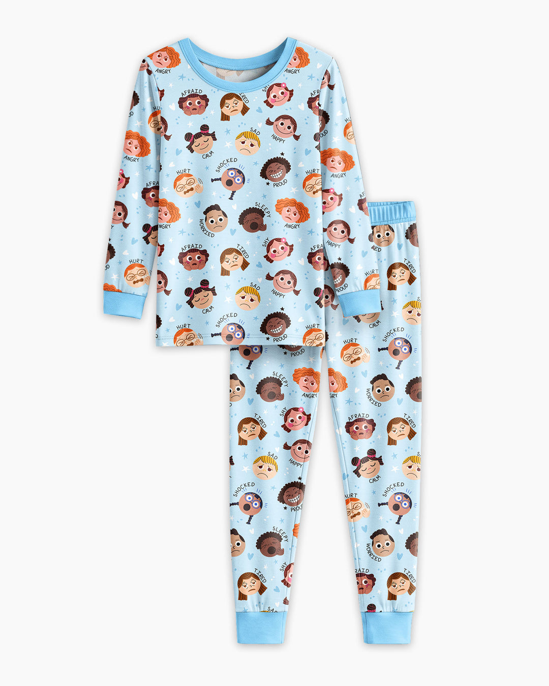 Feelings Vocabulary Bamboo Two Piece Long Sleeve Pajama Set