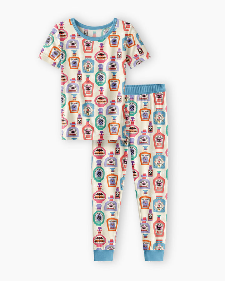 Retro Halloween Potions Bamboo Two Piece Short Sleeve Pajama Set