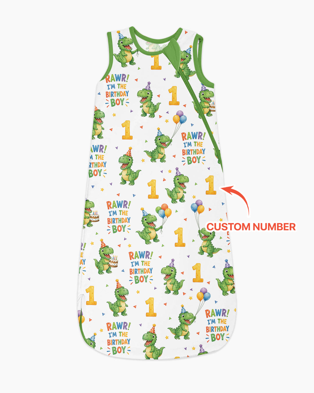 Personalized Dinosaur Birthday Boy Bamboo Sleep Bag