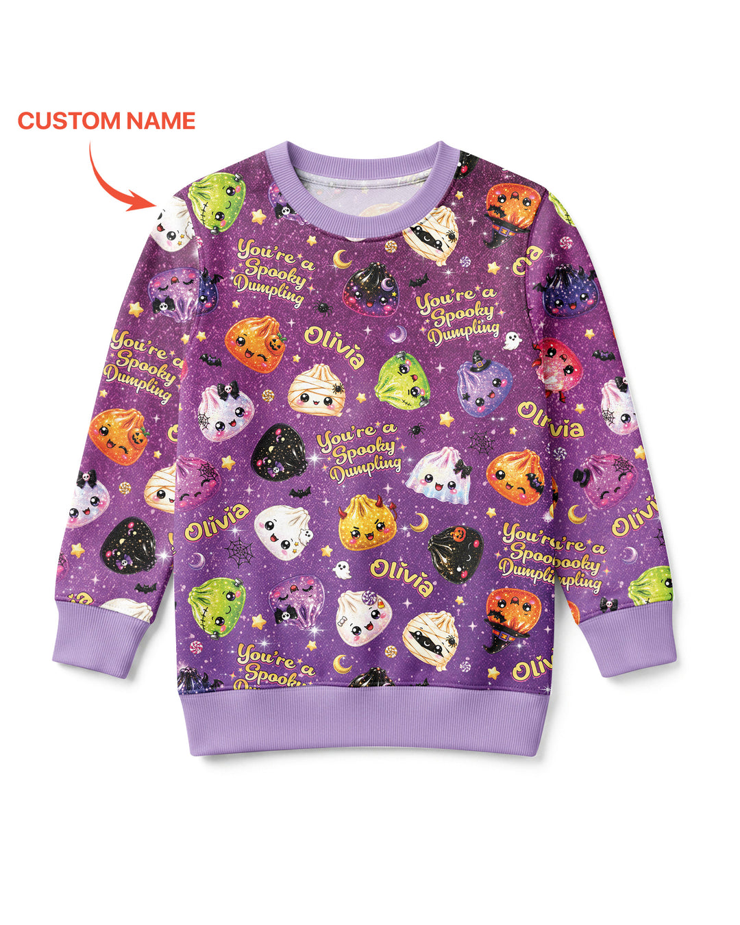Custom Name You're A Spooky Dumpling Bamboo Crewneck Sweatshirt