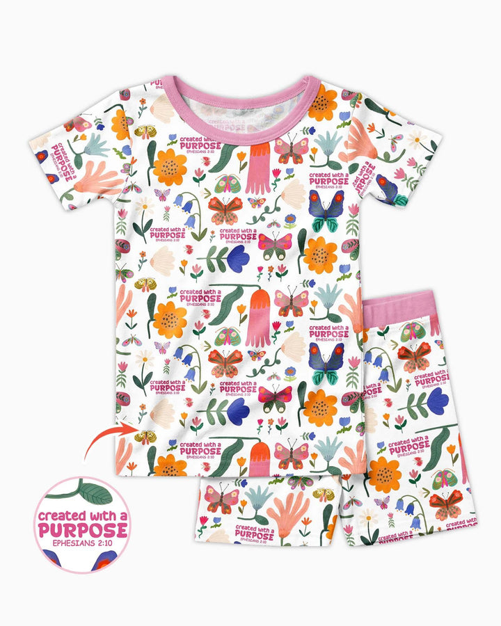 Created With A Purpose Bamboo Two Piece Short Sleeve Pajama Set