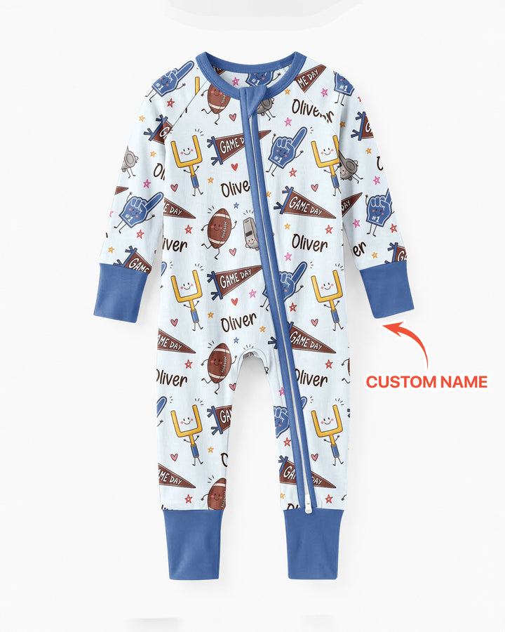 Custom Name Football Game Day Bamboo Convertible Zippy