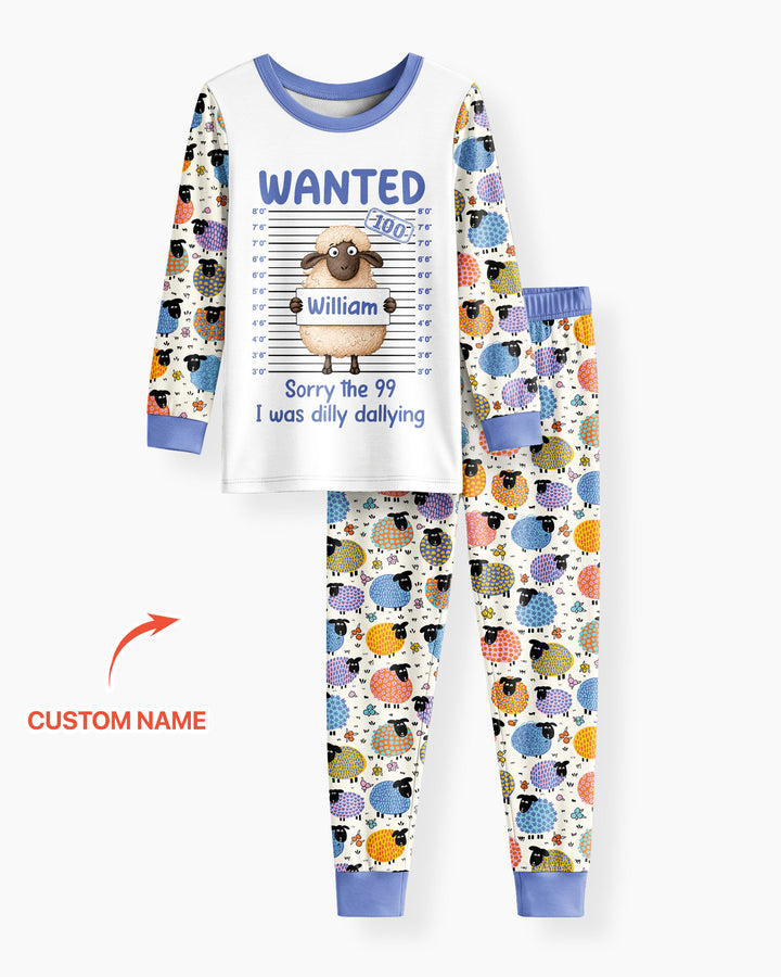 The Lost Sheep Custom Name Bamboo Two Piece Long Sleeve Pajama Set