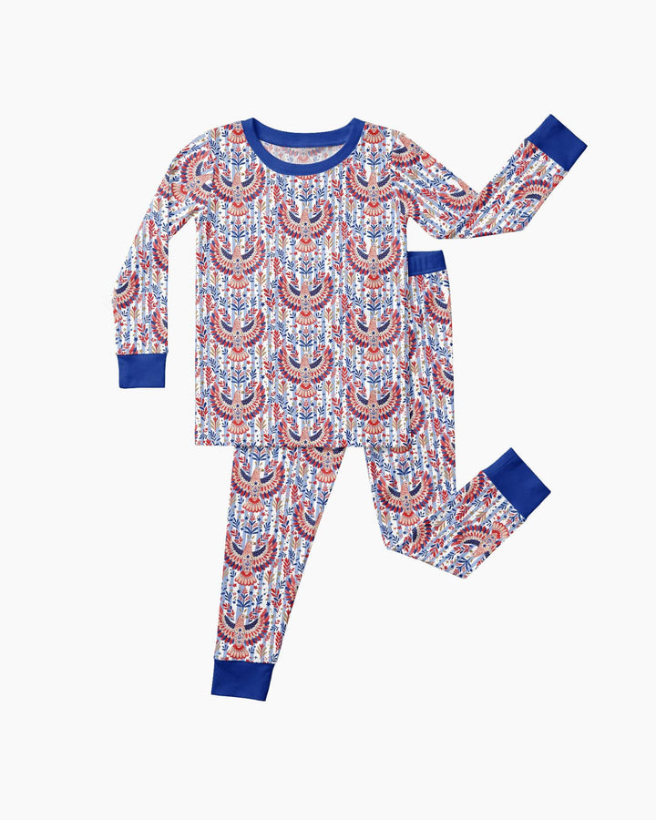 Patriotic Eagle Bamboo Two Piece Long Sleeve Pajama Set