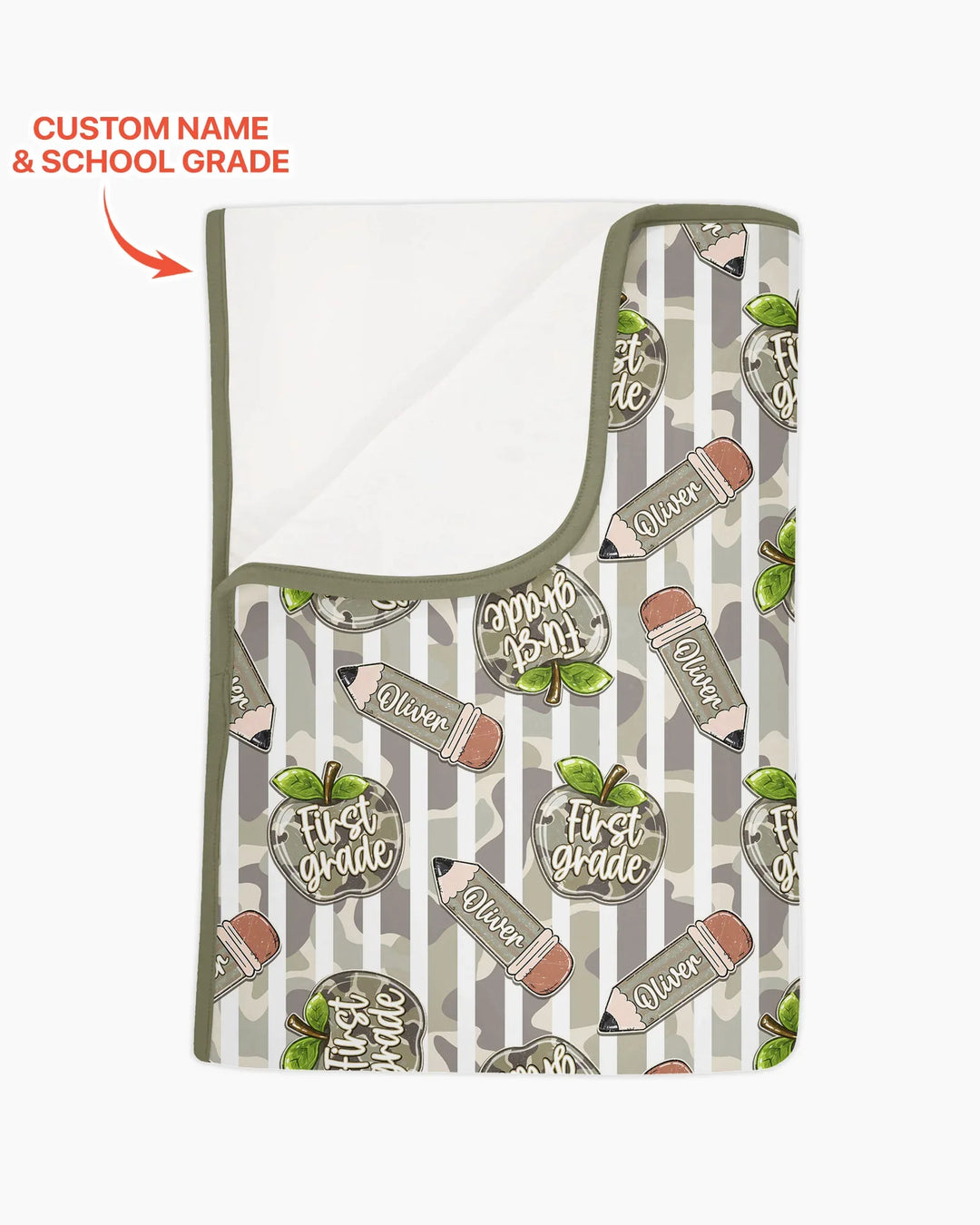 Custom Name Camo Apple Days Bamboo Blanket