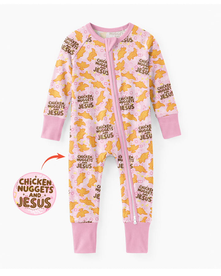 Chicken Nuggets and Jesus Family Matching Bamboo Convertible Zippy