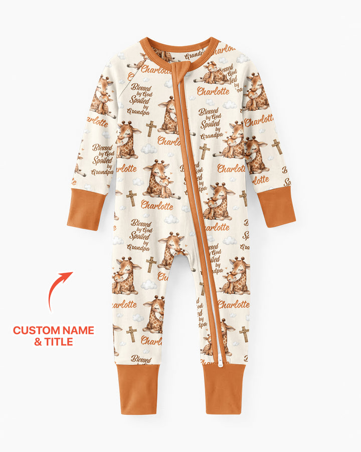 Custom Name Blessed By God Spoiled By Grandma Bamboo Convertible Zippy