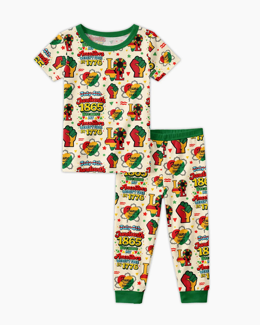 Juneteenth 1865 Because My Ancestors Weren't Free In 1776 Bamboo Two Piece Short Sleeve Pajama Set