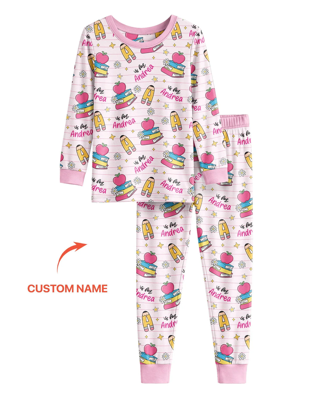 First Day of School Bamboo Two Piece Long Sleeve Pajama Set