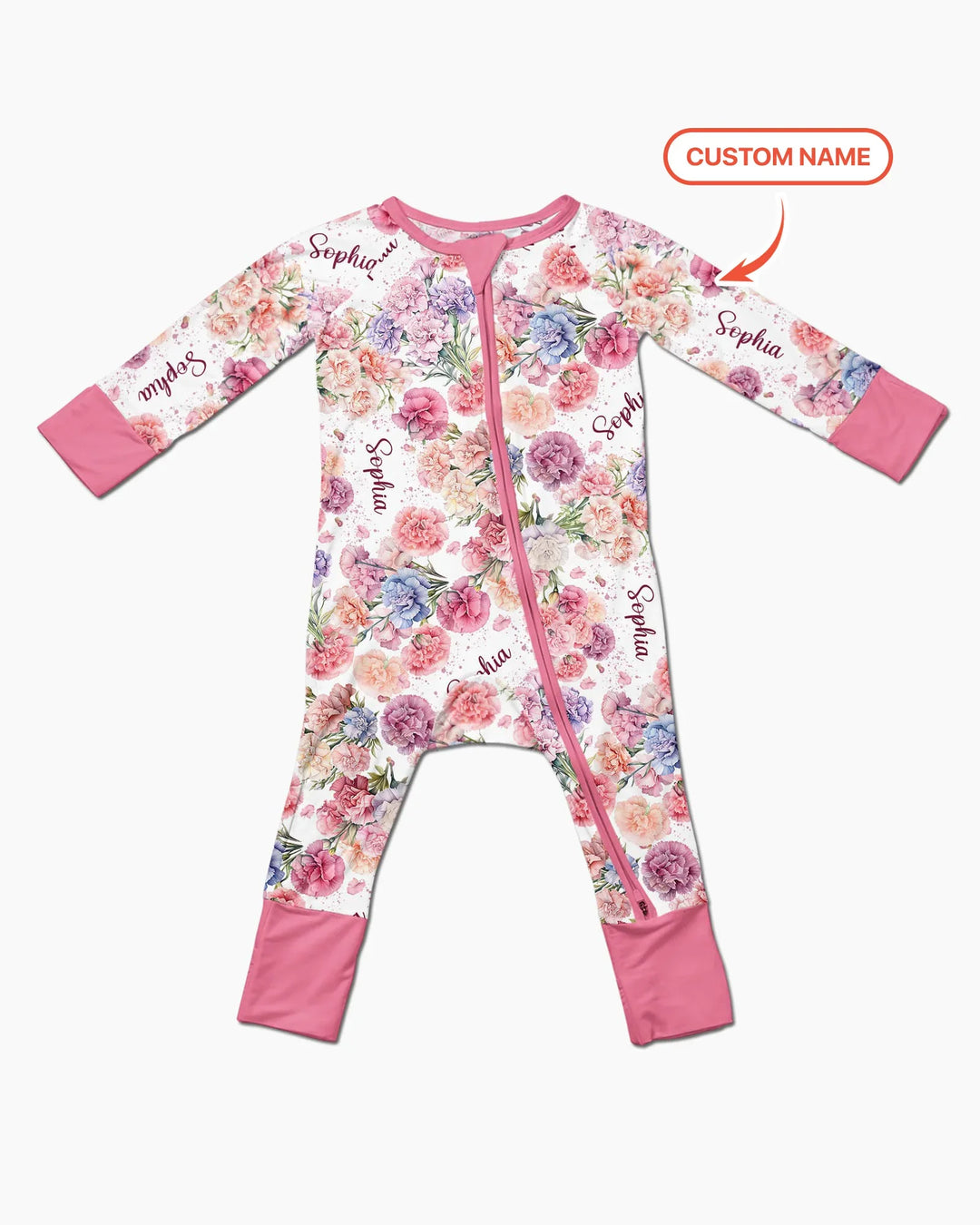 Custom Name Birth Month Flowers Bamboo Convertible Zippy