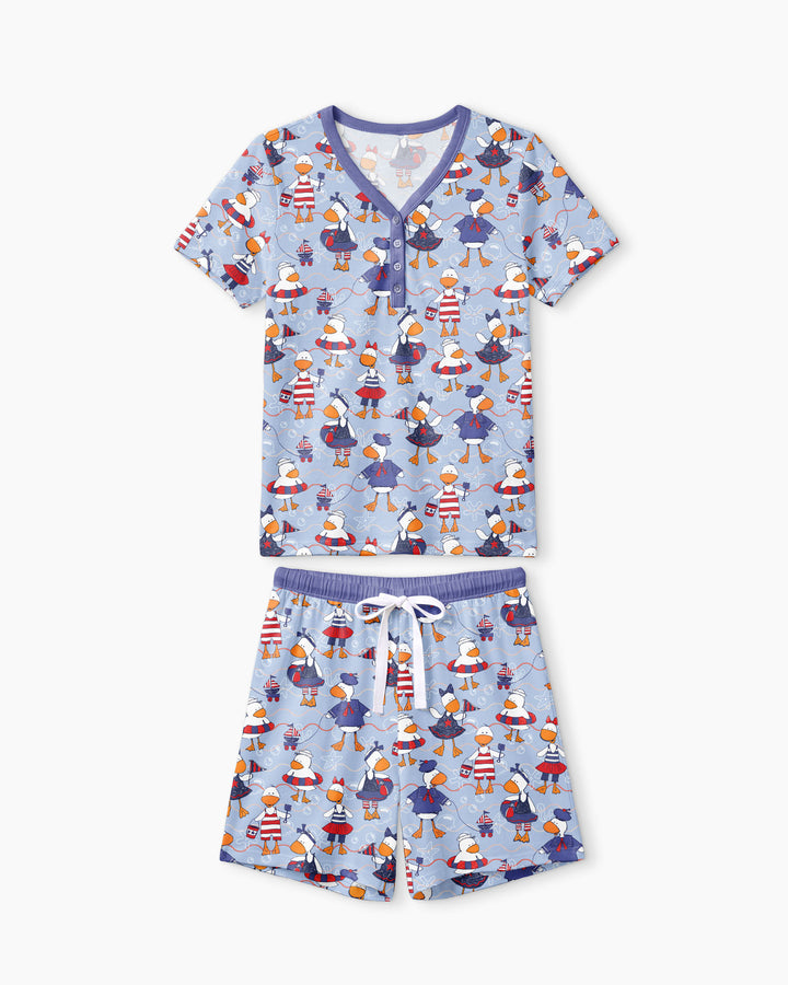 Freedom Floaties Family Matching Bamboo Women Short Sleeve Short Pajama Set