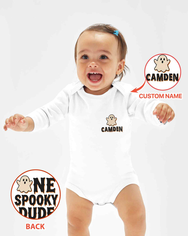 Personalized Ghost Halloween Baby Bamboo Bodysuit