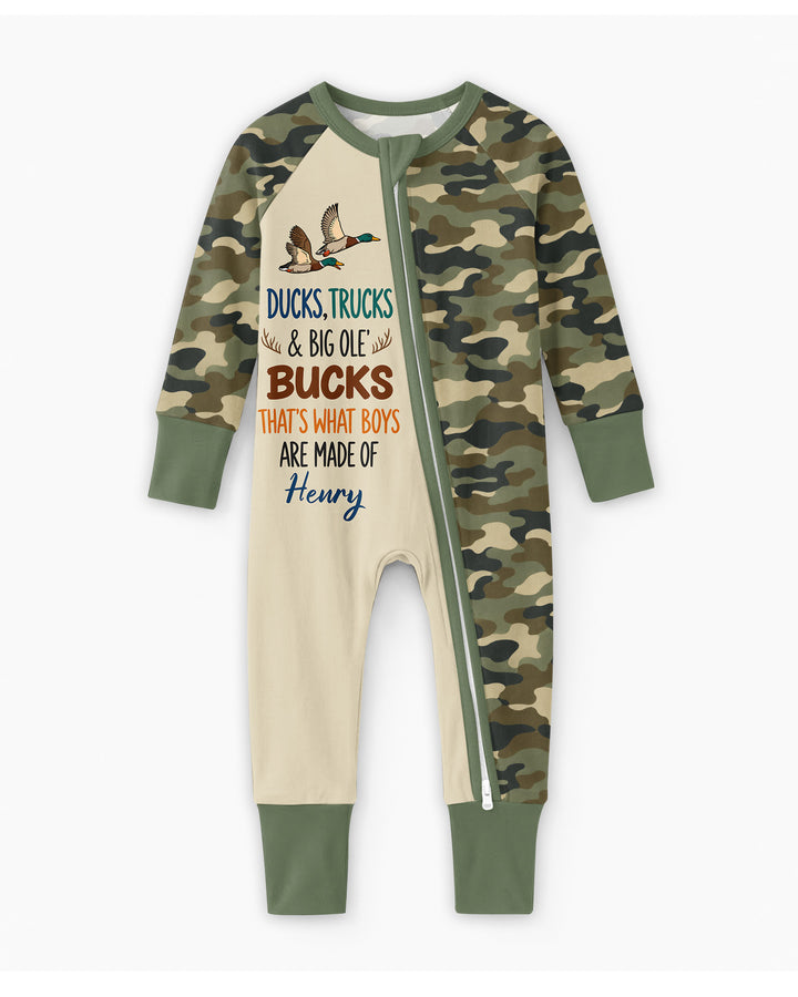 Custom Name Ducks, Trucks & Big Ole' Bucks Bamboo Convertible Zippy