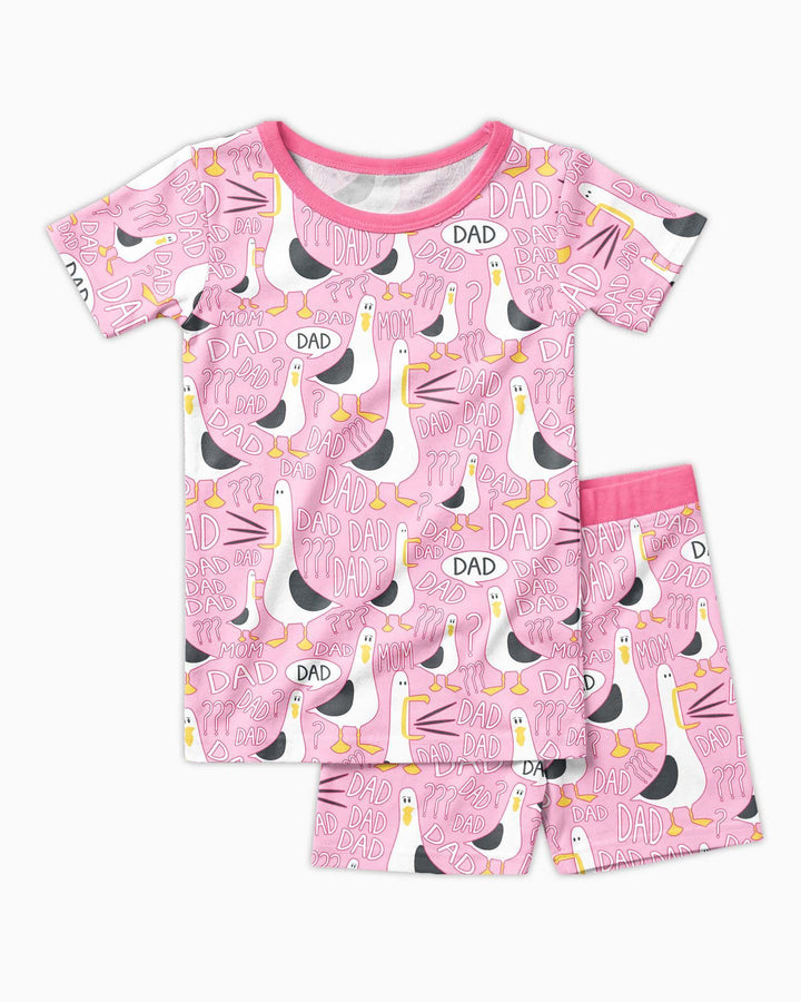 Funny Seagull DAD Bamboo Two Piece Short Sleeve Shorts Pajama Set