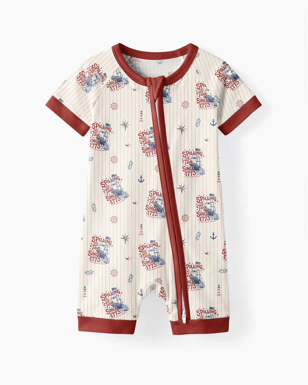 Spilling The Tea Since 1773 Family Matching Bamboo Shorty Zippy