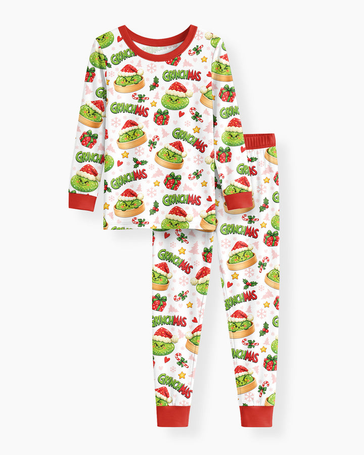 Grinchmas Dumpling Bamboo Two Piece Long Sleeve Pajama Set