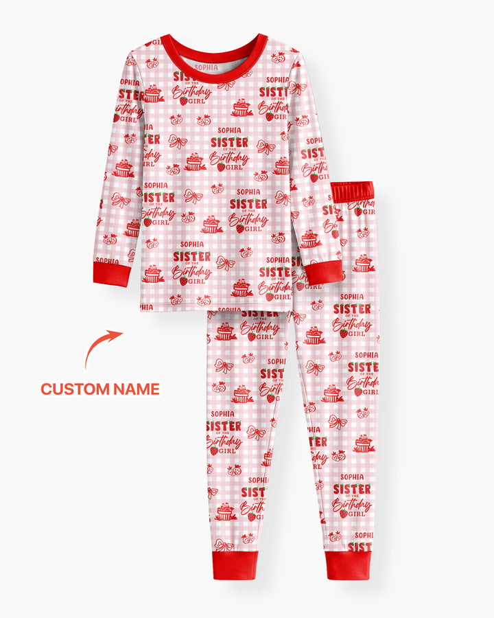 Berry 1st Birthday Sister & Me Matching  Bamboo Two Piece Long Sleeve Pajama Set