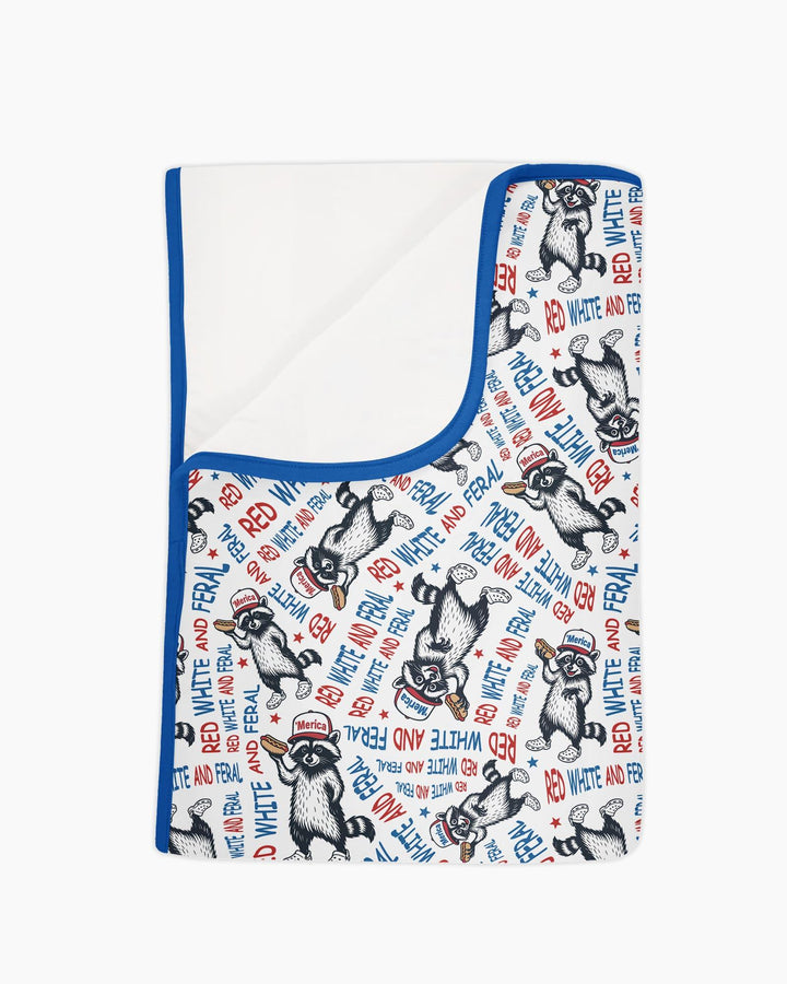 Red White and Feral Bamboo Blanket