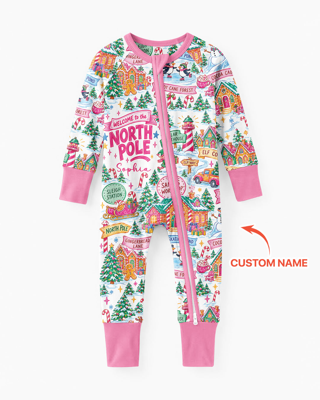 Welcome to North Pole Custom Name Bamboo Convertible Zippy