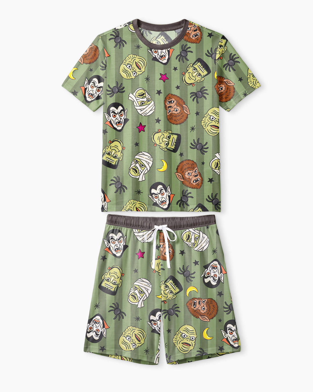 Creepy Crew Family Matching Bamboo Men Short Sleeve Short Pajama Set
