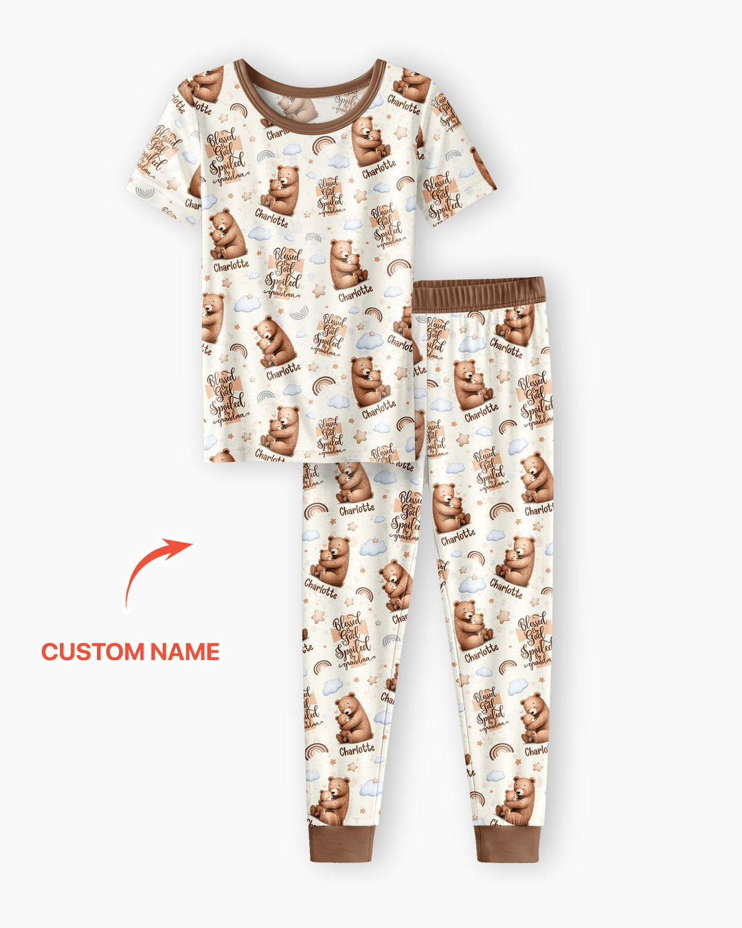 CUSTOM Template Bamboo Two Piece Short Sleeve Pyjamas Set