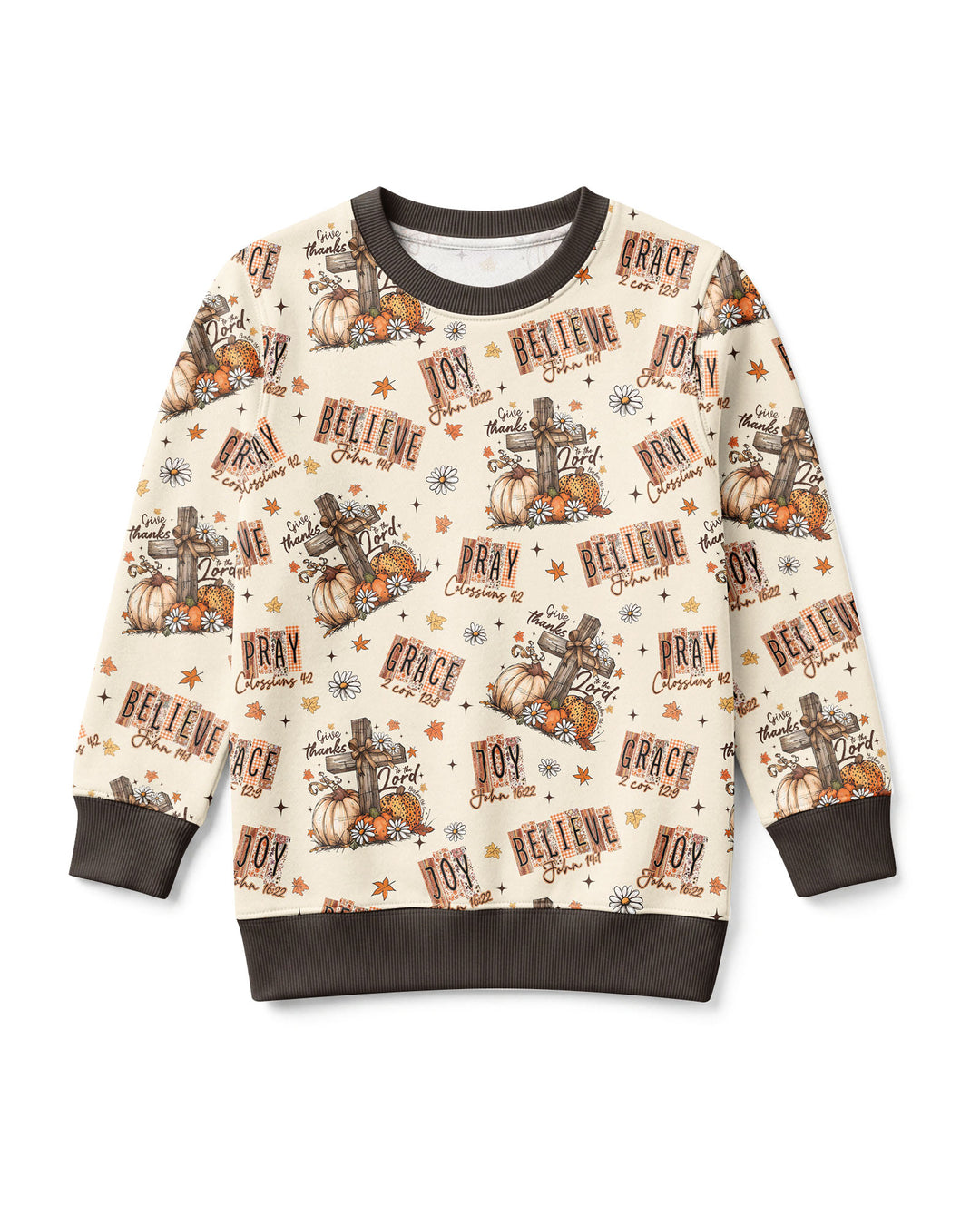 Floral Fall Give Thanks To The Lord Bamboo Crewneck Sweatshirt