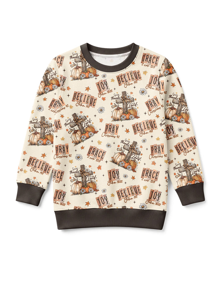 Floral Fall Give Thanks To The Lord Bamboo Crewneck Sweatshirt