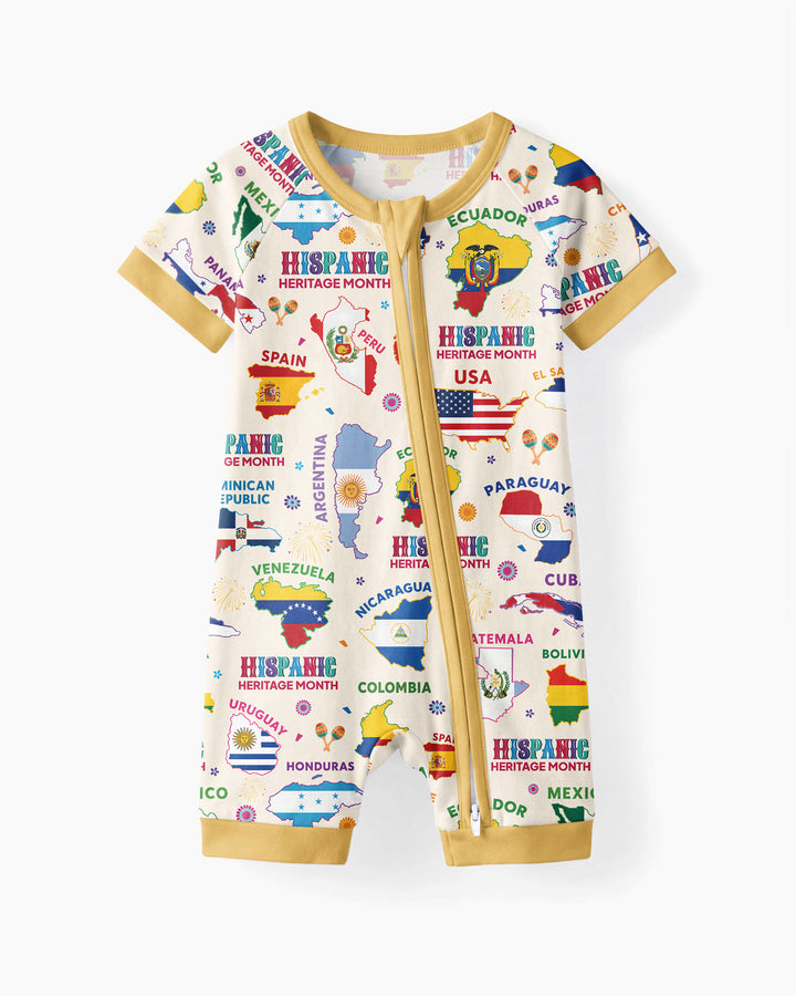 Hispanic Heritage Month Country Flags Bamboo Shorty Zippy