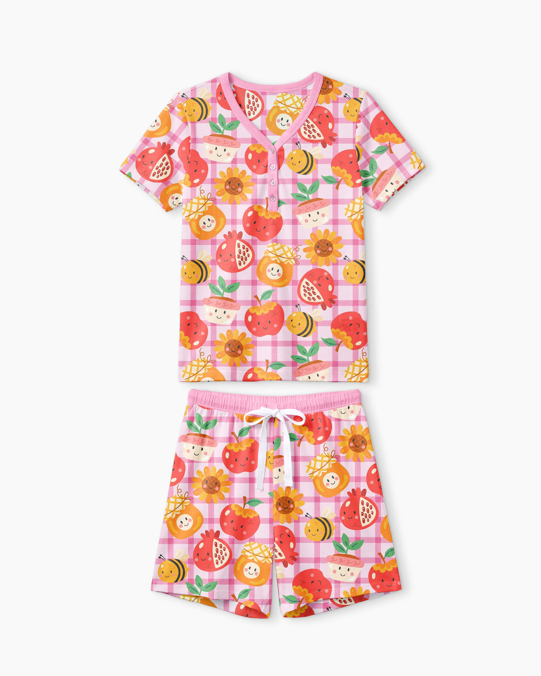Sweet New Year Bamboo Women Short Sleeve Short Pajama Set