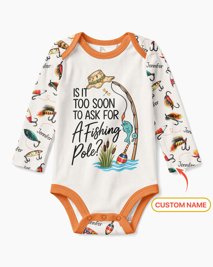 Custom Name Is It Too Soon to Ask for a Fishing Pole Bamboo Bodysuit