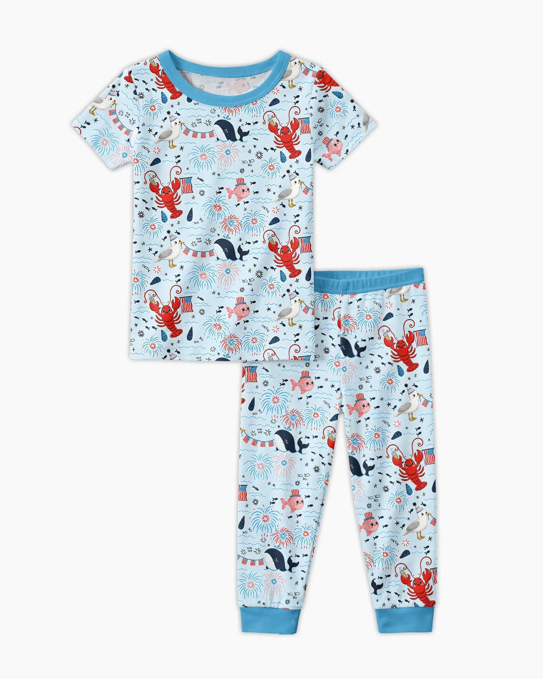 Celebrate 4th of July Family Matching Bamboo Two Piece Short Sleeve Pajama Set
