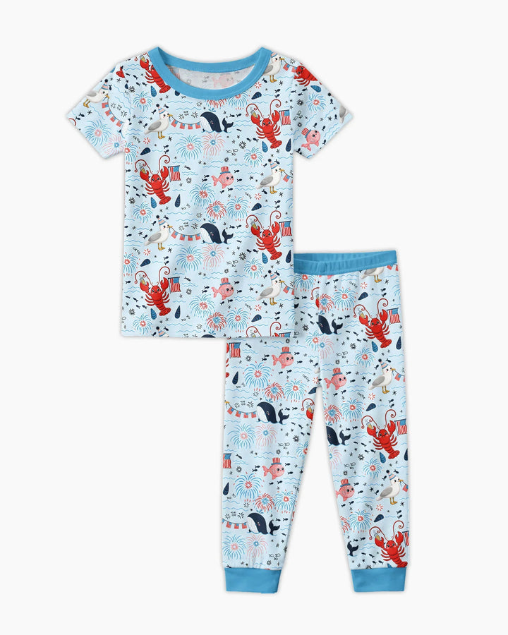 Celebrate 4th of July Family Matching Bamboo Two Piece Short Sleeve Pajama Set