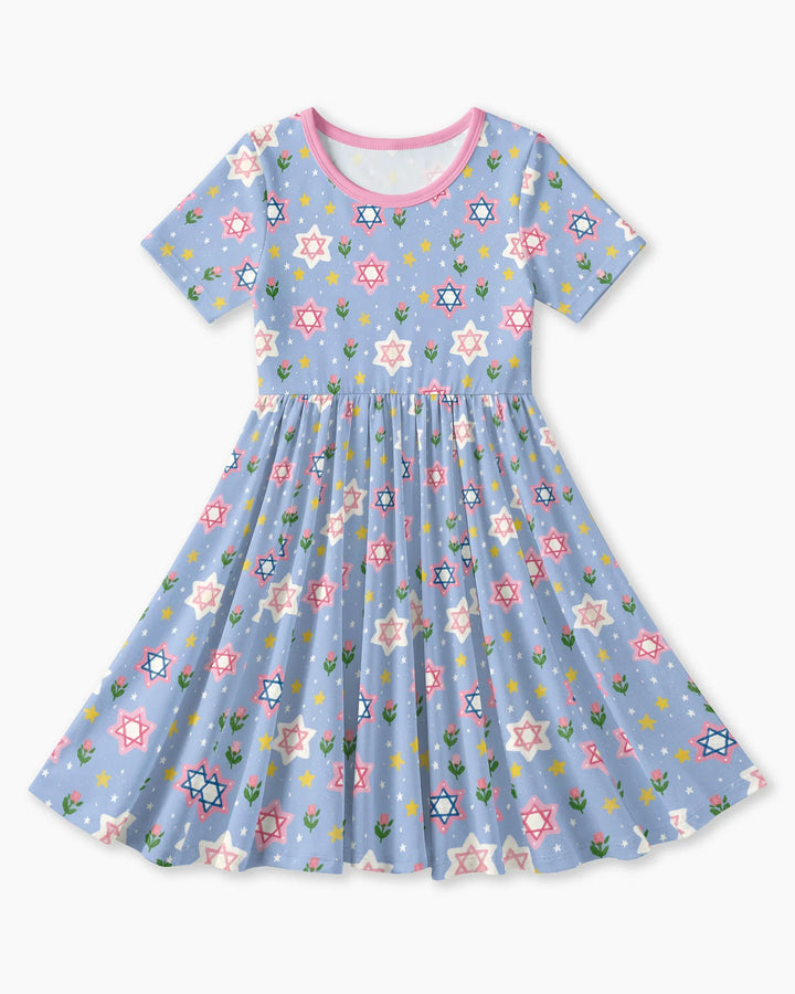 Starry Bloom Blessings Family Matching Bamboo Twirl Dress
