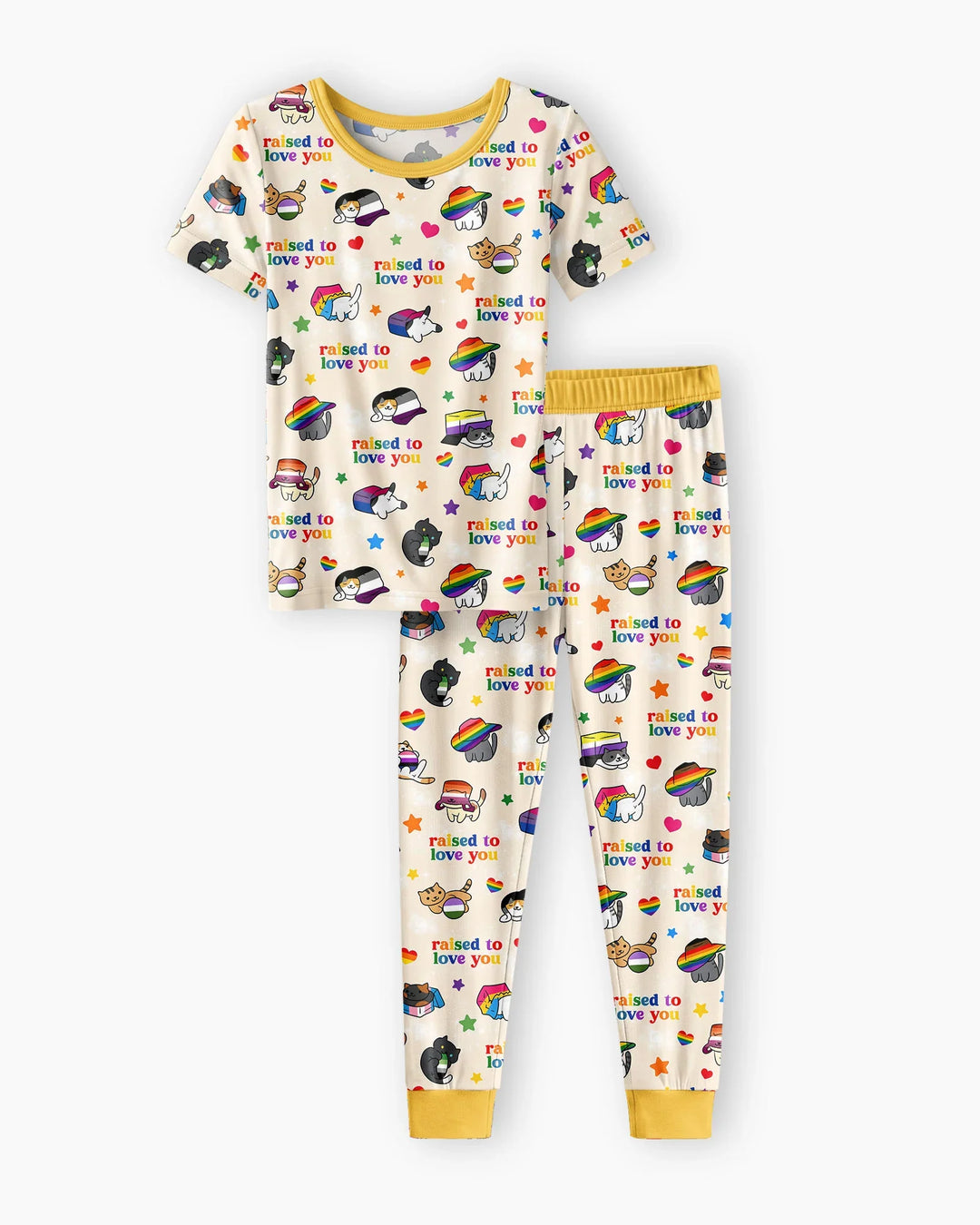 Rainbow Paws Family Matching Bamboo Two Piece Short Sleeve Pajama Set