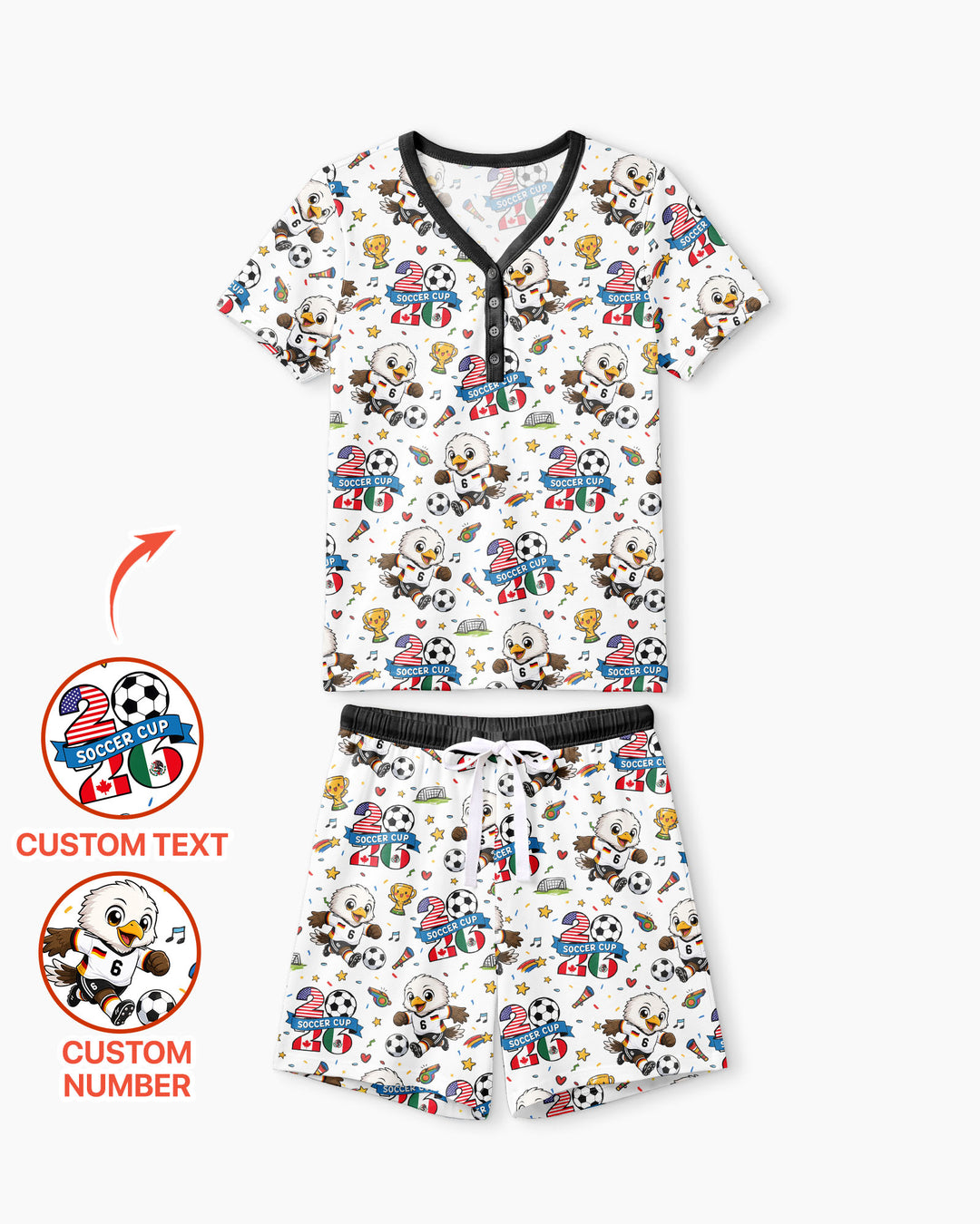 We Are The Champions Soccer Cup 2026 Bamboo Women Short Sleeve Short Pajama Set