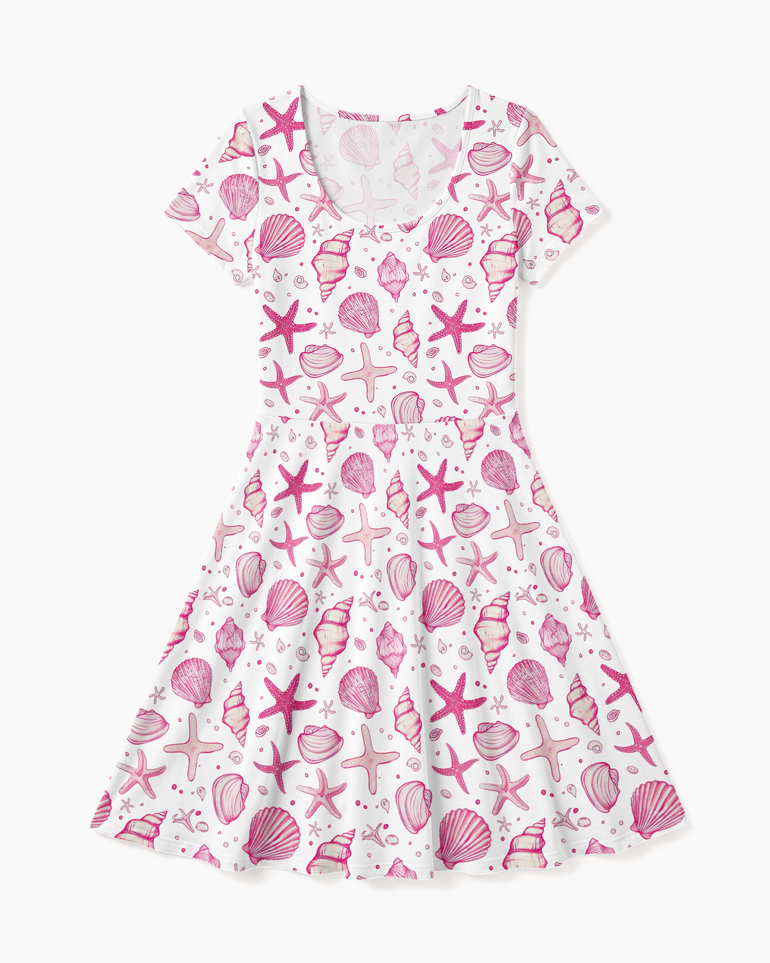 Coastal Charm Family Matching Bamboo Women’s Short Sleeve Twirl Dress
