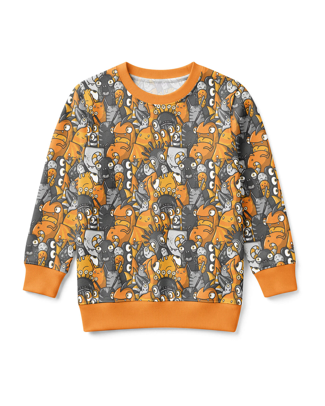 Colorful Doodle Monster Friends Bamboo Crewneck Sweatshirt