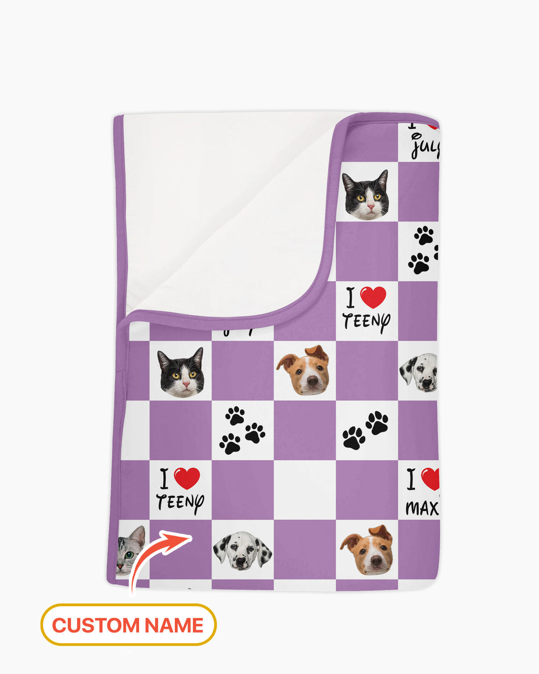 Custom Photo I Love My Best Friend Dog/Cat Bamboo Blanket