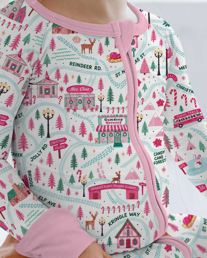 Whimsical North Pole Map Bamboo Convertible Zippy
