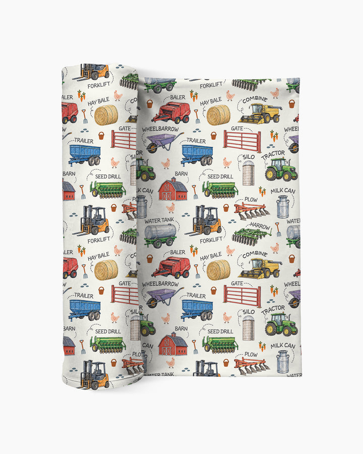 Little Farmer Bamboo Swaddle Blanket