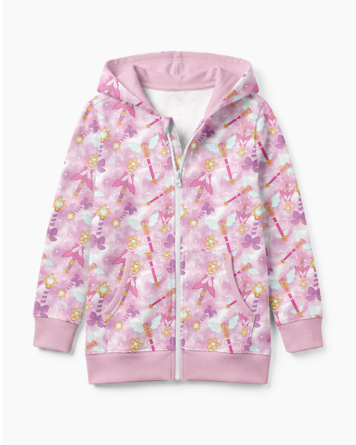 Kawaii Magical Girl Wand Bamboo Zip Hoodie
