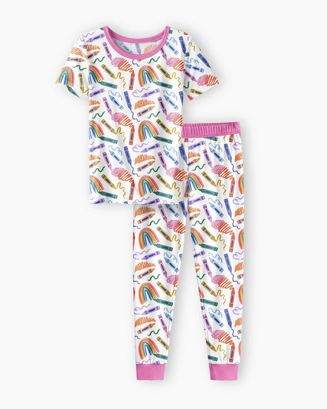 Crayon Chaos Bamboo Two Piece Short Sleeve Pajama Set